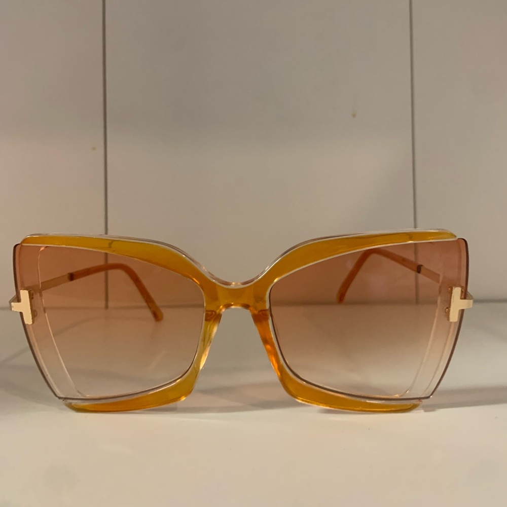 Oversized Orange Yellow and Gold Fashion Sunglasses!! - Picture 2 of 16